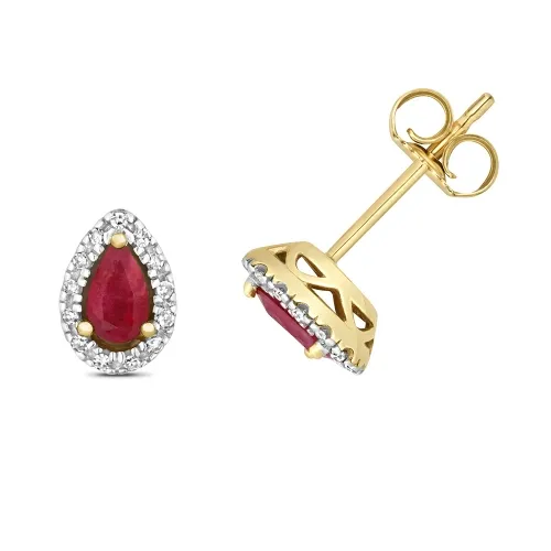 Diamond And Ruby Studs